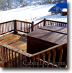 cabin deck in the snow